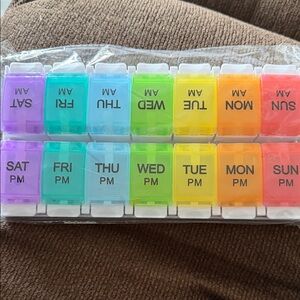 Weekly Pill Organizer with Rainbow Colors